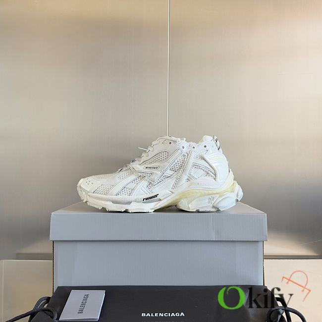 Okify Balenciaga White Runner Sneakers - 1