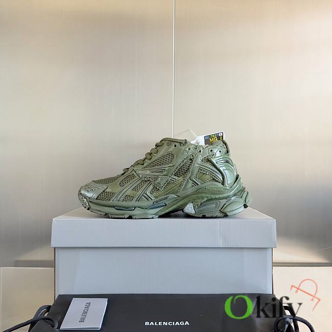 Okify Balenciaga Green Runner Sneakers - 1
