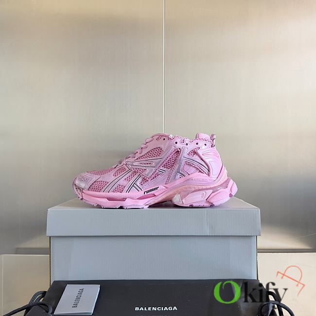 Okify Balenciaga Light Pink Runner Sneakers - 1