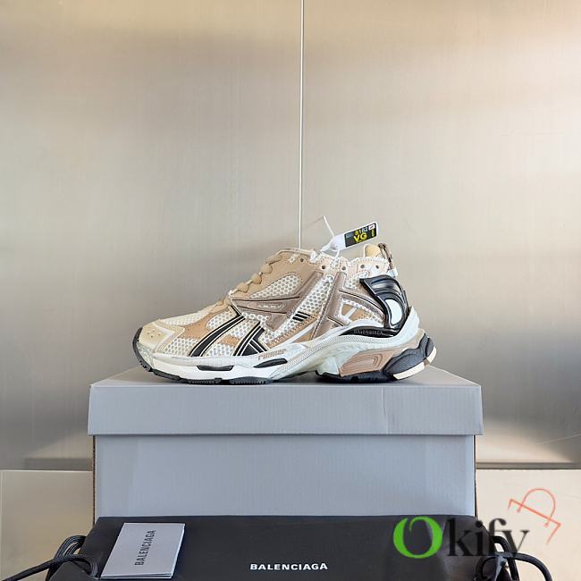 Okify Balenciaga Beige 1 Runner Sneakers - 1