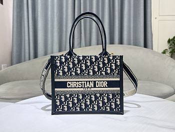 Okify Dior Book Tote Bag Small Dior Oblique Embroidery