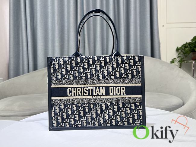Okify Dior Book Tote Bag Medium Dior Oblique Embroidery - 1