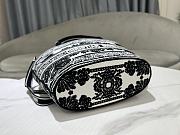 Okify Dior Hat Basket Bag White And Black Butterfly Bandana Embroidery - 4