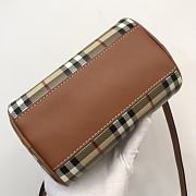 Okify Burberry Mini Check Bowling Bag Archive Beige/Briar Brown - 6
