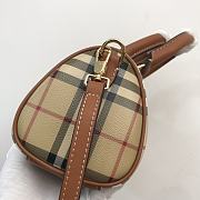 Okify Burberry Mini Check Bowling Bag Archive Beige/Briar Brown - 4
