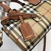 Okify Burberry Mini Check Bowling Bag Archive Beige/Briar Brown - 3
