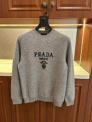 Okify Prada Sweater Gray/ Navy Blue 14132 - 1