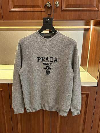Okify Prada Sweater Gray/ Navy Blue 14132