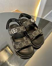 Okify Gucci Women's Double G Sandal Black And Grey GG Denim - 6