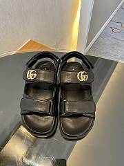 Okify Gucci Women's Double G Sandal Black Leather - 4