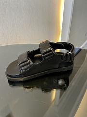 Okify Gucci Women's Double G Sandal Black Leather - 3