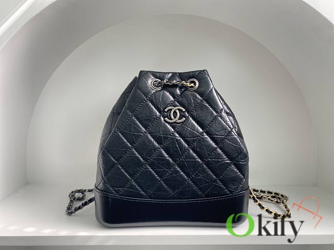 Okify CC Black Quilted Leather Gabrielle Backpack - 1