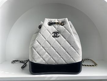 Okify CC White Quilted Leather Gabrielle Backpack
