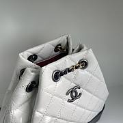 Okify CC White Quilted Leather Gabrielle Backpack - 6