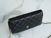 Okify CC Classic Quilted Wallet on Gold Chain Black Lambskin  - 5