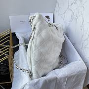 Okify Chanel Large Backpack Lambskin Leather & Silver Metal White - 3