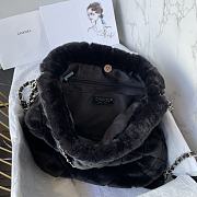 Okify Chanel Large Backpack Lambskin Leather & Silver Metal Black - 3