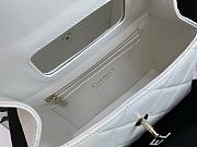 Okify CC Small Box Bag Glossy Calfskin & Gold-Tone Metal White - 3