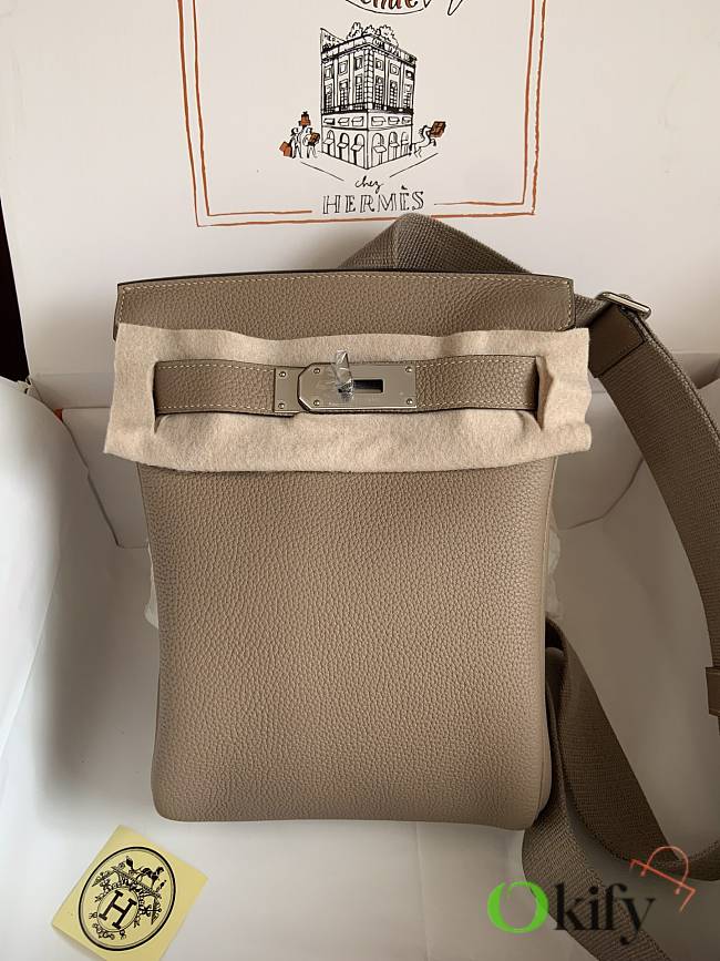 Okify Hermes Hac A Dos PM Backpack Light Taupe  - 1