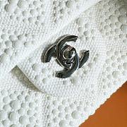 Okify CC Quilted Pearl Medium Flap White with Silver Hardware - 6