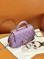 Okify CC Small Bag With Handle Tweed Sequins & Gold-Tone Metal Purple & Silver - 5