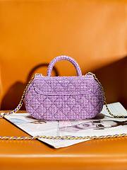 Okify CC Small Bag With Handle Tweed Sequins & Gold-Tone Metal Purple & Silver - 2