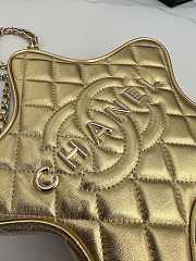 Okify CC Star Handbags Shimmering Lambskin And Gold-Tone Metal Metallic Gold - 4
