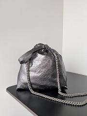 Okify Balenciaga Crush Small Tote Bag In Silver Crushed Calfskin Aged-Gold Hardware - 2
