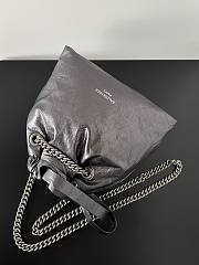 Okify Balenciaga Crush Small Tote Bag In Silver Crushed Calfskin Aged-Gold Hardware - 3
