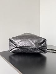 Okify Balenciaga Crush Small Tote Bag In Silver Crushed Calfskin Aged-Gold Hardware - 6
