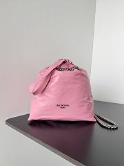 Okify Balenciaga Crush Small Tote Bag In Pink Crushed Calfskin Aged-Gold Hardware - 1