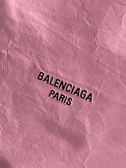 Okify Balenciaga Crush Small Tote Bag In Pink Crushed Calfskin Aged-Gold Hardware - 2