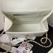 Okify CC Mini Box Bag Glossy Calfskin & Gold-Tone Metal White - 2
