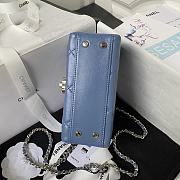 Okify CC Mini Box Bag Glossy Calfskin & Gold-Tone Light Blue - 6