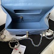 Okify CC Mini Box Bag Glossy Calfskin & Gold-Tone Light Blue - 2