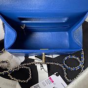 Okify CC Mini Box Bag Glossy Calfskin & Gold-Tone Blue - 5