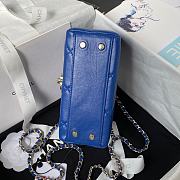 Okify CC Mini Box Bag Glossy Calfskin & Gold-Tone Blue - 4