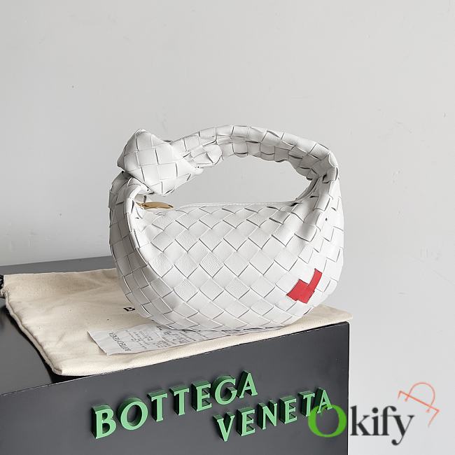 Okify Bottega Veneta Mini Jodie Heart Bag White  - 1