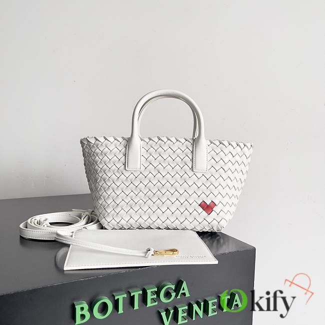 Okify Bottega Veneta Mini Cabat Supple Heart Bag White - 1