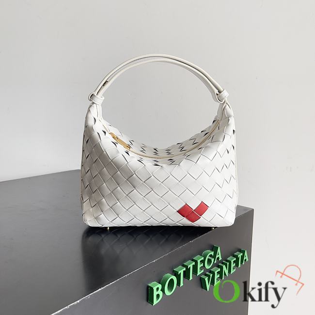 Okify Bottega Veneta Mini Wallace Supple Heart Bag White - 1
