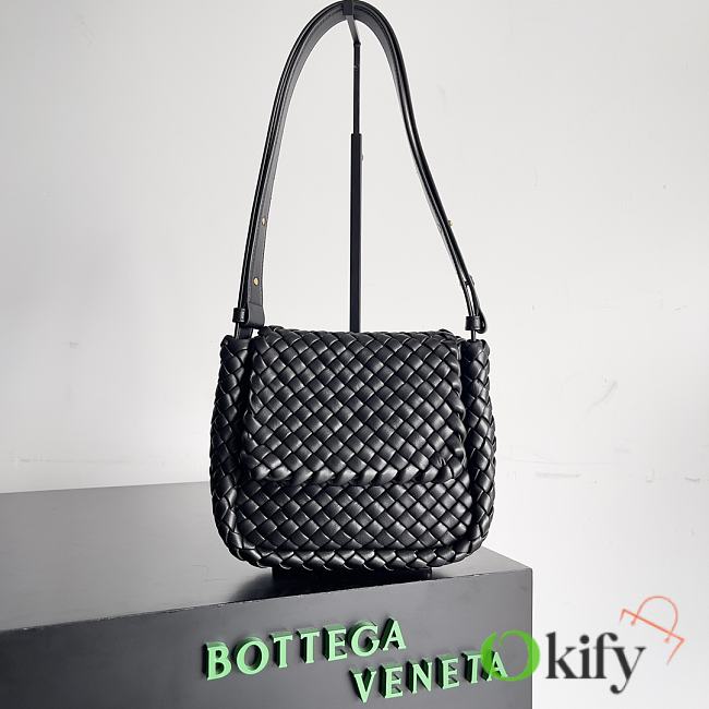 Okify Bottega Veneta Small Cobble Shoulder Bag Black - 1