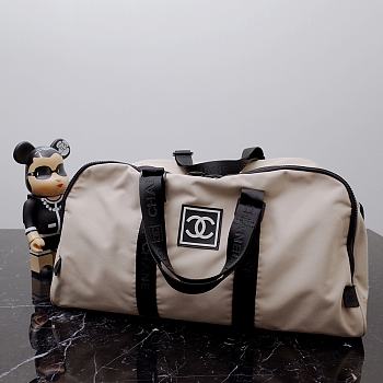 Okify CC Beige CC Logo Sports Duffle Bag Travel 