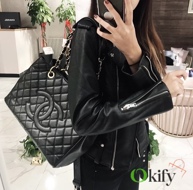 Okify CC Quilted Caviar Grand Shopping Tote GST - 1