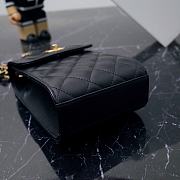 Okify CC Lambskin Quilted Vertical Pearl Crush Flap with Chain Black - 5