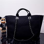 Okify CC Canvas Large Deauville Pearl Tote Bag Black - 5