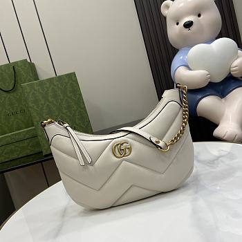 Okify Gucci GG Marmont Small Shoulder Bag White Leather 