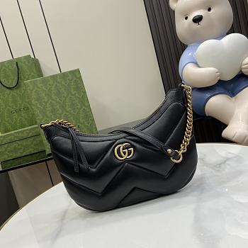 Okify Gucci GG Marmont Small Shoulder Bag Black Leather 