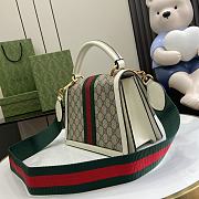 Okify Gucci Queen Margaret 25 White Calfskin Ophidia Canvas Bag - 6