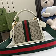 Okify Gucci Queen Margaret 25 White Calfskin Ophidia Canvas Bag - 3