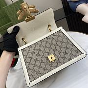 Okify Gucci Queen Margaret 25 White Calfskin Ophidia Canvas Bag - 2